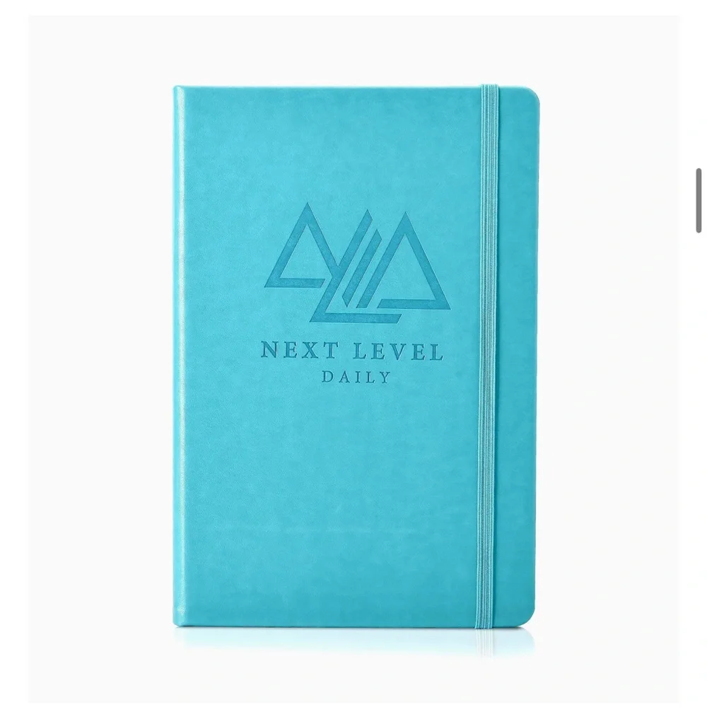 Next Level Undated Daily Planner, Faux Leather, Hardcover, Teal, 8.5 x 6”